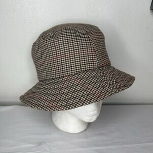 Old Navy Retro Plaid Preppy Bucket Hat Academia 90s Y2K Fall Womens Small Medium